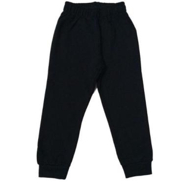 Imagem de Calça Moletom Infantil Kyly Com Punho Tamanho 10 ao 16 Cor:PretaTamanh