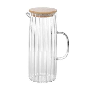 Imagem de Jarra de Vidro Borossilicato Canelada Elegance 1,1L Com Tampa Mark Bla