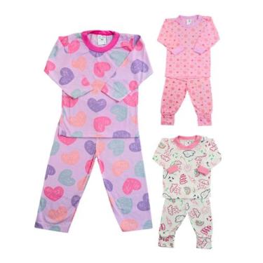 Imagem de Pijama Frio Inverno100% Algodão Infantil Bebê PMG 123 Feminino Menina 