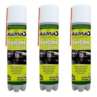 Imagem de Kit 03 Spray Silicone Aerossol Carro Barco Esteira 300ml - RADNAQ