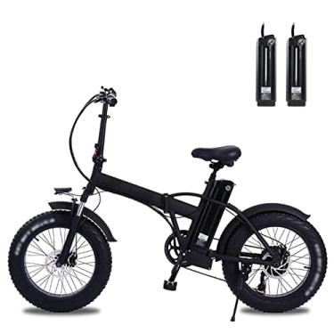 Imagem de GCCBQM Bicicleta elétrica de montanha 800W/500W dobrável para adultos 50 polegadas bicicleta elétrica pneu gordura bicicleta 48 V 12,8 Ah bateria de lítio bicicleta de praia elétrica 45 km/h//12 (cor: 800 W 15 ah 2 baterias)