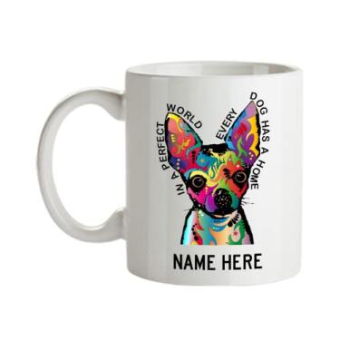 Imagem de Caneca personalizada Chihuahua Dogs - Caneca Chihuahua - In a Perfect World - Canecas Chihuahua - Presentes Chihuahua - Caneca de café de 445 ml