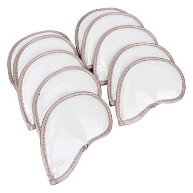 Imagem de Capas de cabeça de taco de golfe, tecido impermeável Capas de taco de golfe PU prático e durável para seus tacos de golfe para cabeça de taco de golfe(Branco)