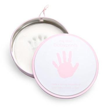 Imagem de Pearhead "My Little Babyprints" Kit de material de impressão de mão ou pegada de estanho e impressão, uma ideia perfeita de presente de chá de bebê para pais grávidas, rosa