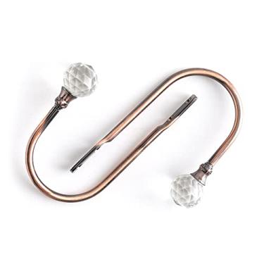 Imagem de suportes de cortina Simples em forma de U de cristal gancho de parede gancho gancho de parede acessórios de cortina, vermelho antigo, 2 PCS