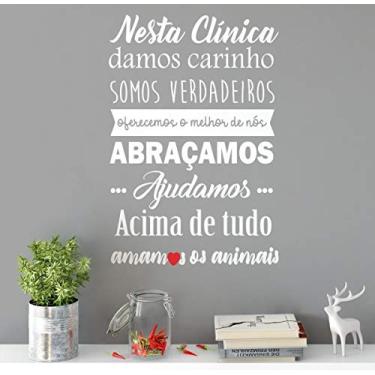 Imagem de Adesivo de frase nesta clínica tamanho 50cm x 90cm branco