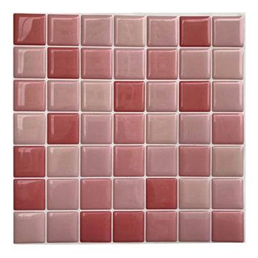 Imagem de Pastilha Adesiva 3D Miscelânea Pastel Rosada Kit 4 Placas