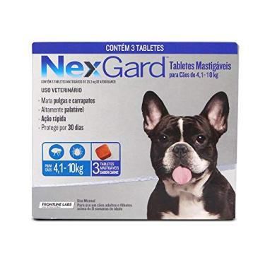 Imagem de Antipulgas e Carrapatos Nexgard 1,25gr Merial p/Cães de 4,1 a 10kg - 3 Tabletes Mastigáveis
