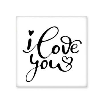 Imagem de I Love You Heart Citação Estilo Azulejo de Cerâmica Brilhante Banheiro Cozinha Parede