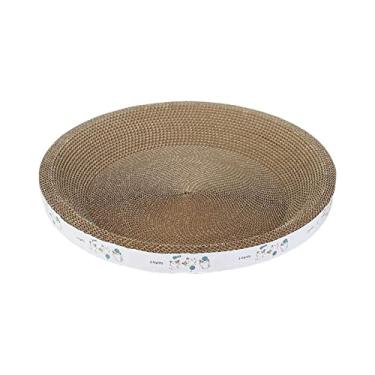 Imagem de Generic Arranhador para gatos de papelão arranhador para gatos casa sofá cama de papelão para gato para gatos pequenos médios grandes gatinho proteção, jogo redondo 43cm