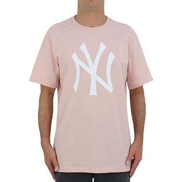 Imagem de Camiseta básica NY Yankees, New Era, Masculino, Rosa, P