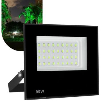 Imagem de Refletor Led 50W Holofote Bivolt Prova Dágua Verde - Evt