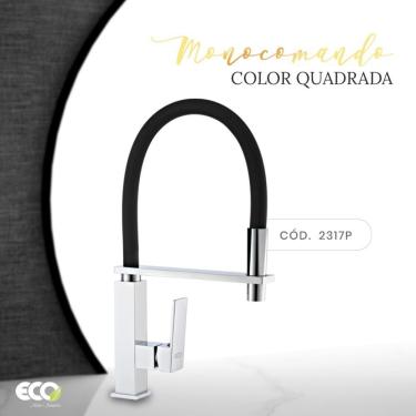 Imagem de Torneira Monocomando Quadrada Cozinha Silicone Bica Inox