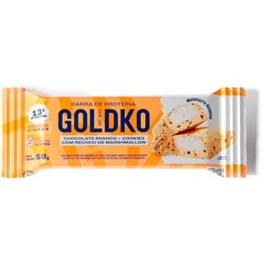 Imagem de Barra De Proteína Goldko Chocolate Branco Rech Marshmallow+Cookies 50G