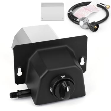 Imagem de Kitwanda Queimador a gás para forno de pizza Ooni Karu 12, acessório de queimador a gás para Ooni Fyra 12, com conversor de gás e mangueira de válvula de conexão de propano, barreiras de incêndio