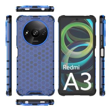 Imagem de Pzwoxukhov Capa compatível com Redmi A3, compatível com Redmi A3 Honeycomb Anti-Drop Shock Absorbing Case Azul