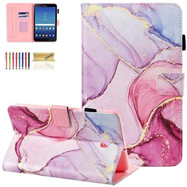 Imagem de Dteck Capa para Samsung Galaxy Tab A 8.0 2018 SM-T387 Verizon/Sprint/T-Mobile, capa carteira fina de couro premium com compartimento para fotos para tablet Samsung Galaxy Tab A 8.0 SM-T387, mármore