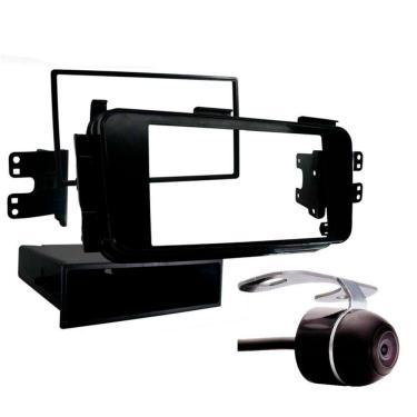 Imagem de Moldura De Painel 1 Din e 2 Din Kicks Para Cd Dvd + Câmera de Ré