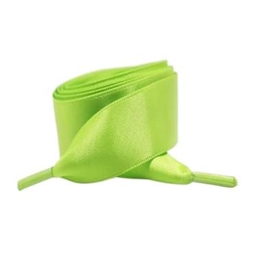 Imagem de Silk Satin Shoelaces Width Ribbon Flat Laces Women Boots Sneakers Shoelace Shoe Accessories (Color : Green, Size : 140cm)