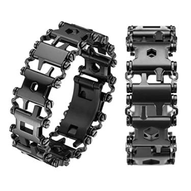 Imagem de Pulseira multiferramentas 29 em 1 para homens e mulheres, ferramenta multifuncional de aço inoxidável, pulseira de sobrevivência de pulso utilitária para velejar, viajar, acampar, caminhar, 9.45