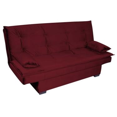 Imagem de Sofá-Cama 3 Lugares Esmeralda Veludo Vermelho