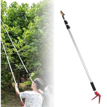 Imagem de Podador de cabo longo e alcance. para jardim, podador de árvores com punho flexível, ideal para colheita de frutas e corte de galhos, 4m