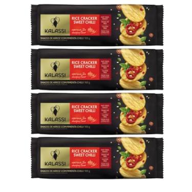Imagem de Kit 4 Biscoito Snack De Arroz Kalassi Sabor Pimenta 100 Gr