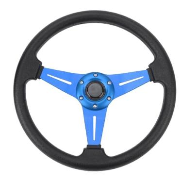 Imagem de Volante de Corrida, Volante de Carro Estilo Corrida Volante Universal de 14 Polegadas Com Botão de Buzina Adequado para Adaptador de Cubo de Volante de 6 Furos para Carro, Fácil