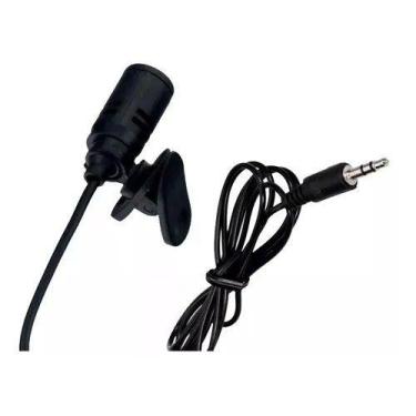 Imagem de Microfone Lapela Stéreo Profissional 3.5mm Gravação Video P2 - sem