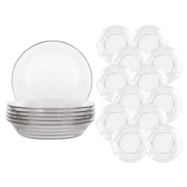 Imagem de Conjunto 12 Pratos Fundo Sopa Astral Temperado 19,6cm Almoço - Nadir F