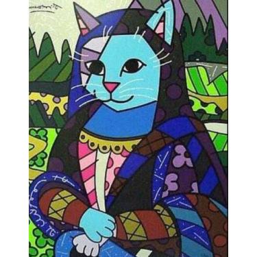 Imagem de Kit De Bordar Completo: TELA PINTADA TALAGARÇA + LÃ + AGULHA +  MANUAL