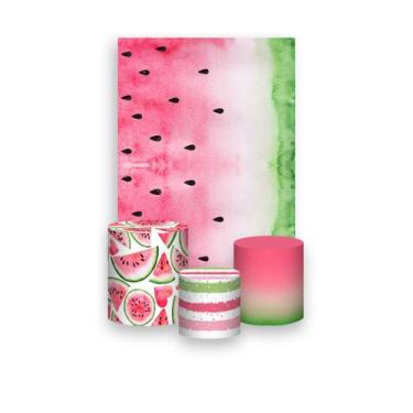 Imagem de Painel De Festa Vertical 1,50 x 2,20 + Trio De Capas Cilindro - Fruta 