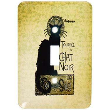 Imagem de 3dRose Interruptor único de interruptor lsp_99373_1 Vintage Chat Noir Black Cat French Art Animals