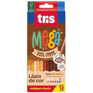 Imagem de Lapis Cor 12 Cores Tons De Pele Mega Soft Color Original Tris