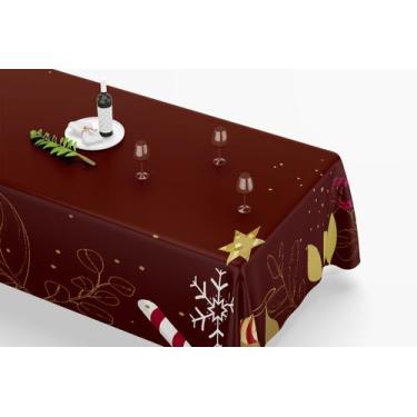 Imagem de Toalha De Mesa Retangular 12 Lugares Tecido Oxford TLZ31 - Natal Marsa