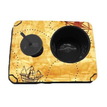 Imagem de Almofada Bandeja Pipoca Balde e 1 Copo Personalizado Mapa Pirata - Del