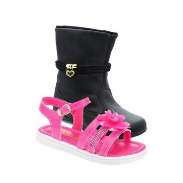 Imagem de Sandalia Infantil e Bota Coturno Menina - KIT 2 PARES Tam 23 ao 34 - s