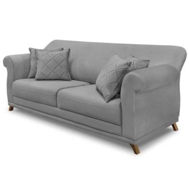 Imagem de Sofa 3 Lugares Retro Polo 200cm Com Almofada Veludo 2938 Ezz - Milani 