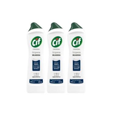 Imagem de Kit 3 Limpadores Multiuso Cremoso Saponáceo 450ml CIF - Unilever Pro