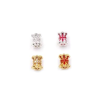 Imagem de Malahill 10 contas espaçadoras de zircônia cúbica de excelente qualidade para fabricação de joias, 6,5 x 7 mm, prata-branca