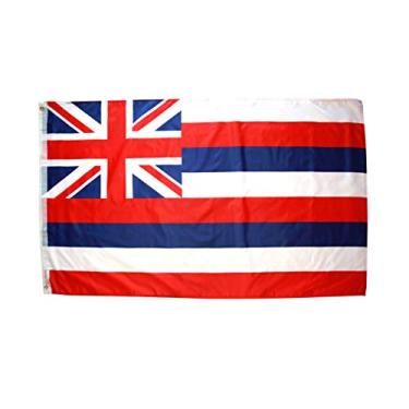 Imagem de High Supply Bandeira do Havaí 3x5 com dois ilhós de latão, bordas de costura dupla e tecido 100% poliéster, bandeira havaiana 7 x 12 cm, bandeira do Havaí, bandeira do estado do Havaí 7 x 12 cm,