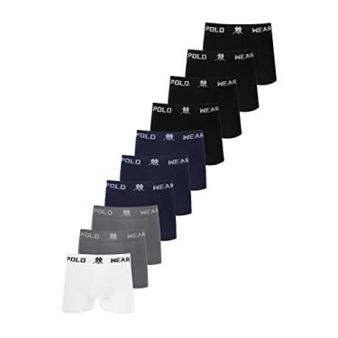 Imagem de Kit 10 Cuecas Masculinas Boxer Microfibra Lisa Polo Wear (BR, Alfa, M, Regular, Sortido)