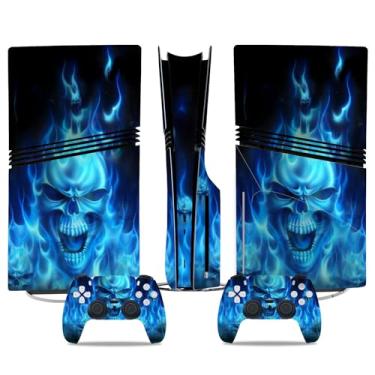 Imagem de Adesivo de vinil para PS5 Pro Disc Edition, console Blue Grimace e controles