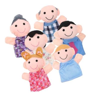 Imagem de Fantoches de mão, Fantoches de mão para adultos | 6X fantoche de meia de membros da família de desenho animado de pelúcia,Brinquedos de pelúcia macios e, adereços de teatro, figura de dramatização pa