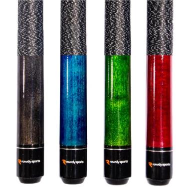 Imagem de Rowdy Sports Conjunto de bastões de sinuca de madeira de freixo de 10 a 144 cm 567 g - Bastões de madeira para taco de bilhar de bar de casa - 13 mm pontas de couro genuíno tacos de piscina com lindas