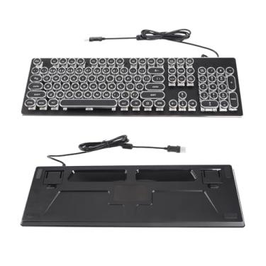 Imagem de Teclado Mecânico para Jogos Com Fio R Com 04 Teclas Redondas, Luz Mista e Design ômico - Teclado Com Fio Preto Inado para Acessório de Computador (Preto)