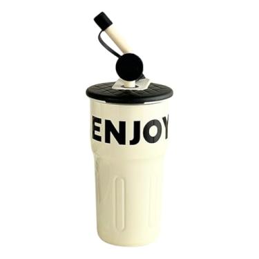 Imagem de Caneca de café isolada de aço inoxidável de 540 ml com infusor de chá, tampa à prova de vazamento e canudo de silicone, caneca de viagem de bebida quente e fria para escritório, exterior e carro