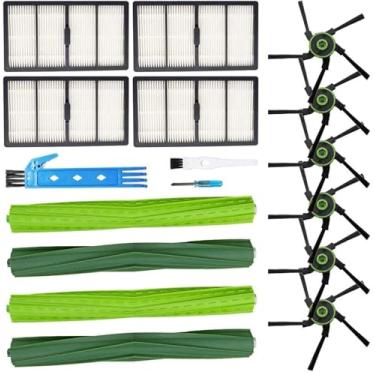 Imagem de Theresa Hay Peças De Reposição Adequadas Para Irobot Roomba S9 (9150) S9 + S9 Plus (9550) Kits De Vácuo De Robô Conectado Por Wi-Fi Da Série S (2 Escovas De Borracha, 4 Filtros, 6 Escovas Laterais)
