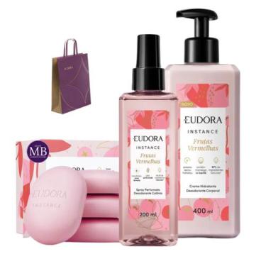 Imagem de Kit Eudora Instance Frutas Vermelhas Body Splash Colônia Banho