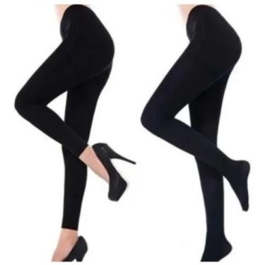 Imagem de 1 Meia Calça Legging Térmica Inverno (C/ Pé ou S/ Pé)  Frio Quentinha 
